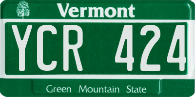VT license plate YCR424