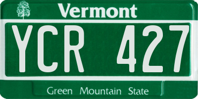 VT license plate YCR427