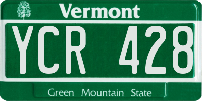 VT license plate YCR428