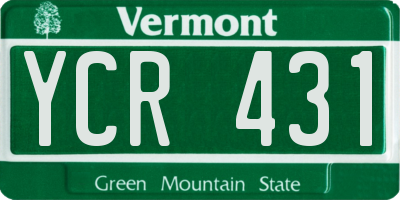 VT license plate YCR431
