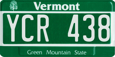 VT license plate YCR438