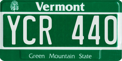 VT license plate YCR440