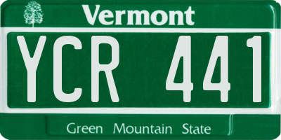 VT license plate YCR441