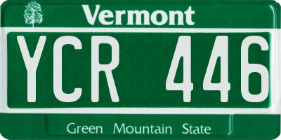VT license plate YCR446