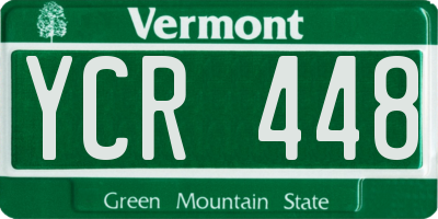 VT license plate YCR448