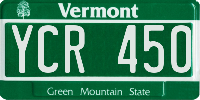 VT license plate YCR450