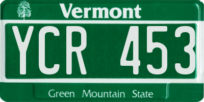 VT license plate YCR453