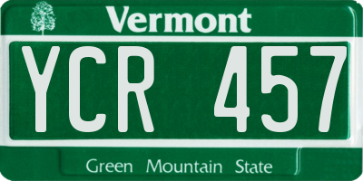 VT license plate YCR457