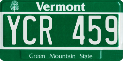 VT license plate YCR459