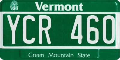 VT license plate YCR460
