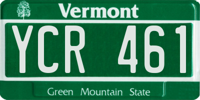 VT license plate YCR461