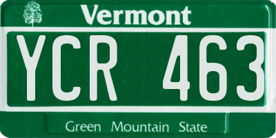 VT license plate YCR463