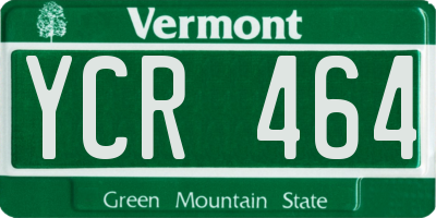 VT license plate YCR464