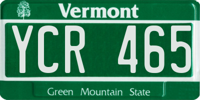 VT license plate YCR465