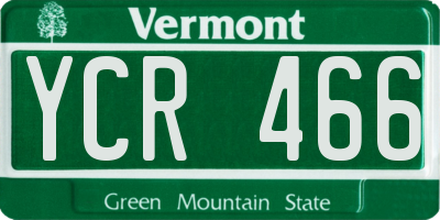 VT license plate YCR466