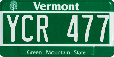 VT license plate YCR477
