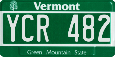 VT license plate YCR482