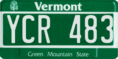 VT license plate YCR483