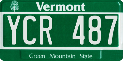 VT license plate YCR487