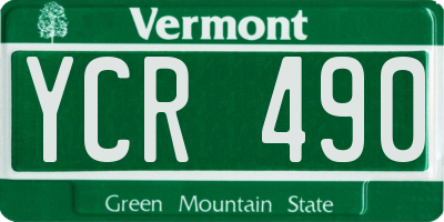 VT license plate YCR490
