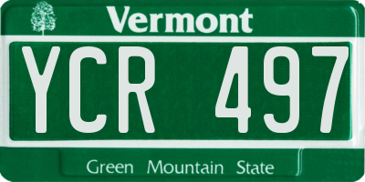 VT license plate YCR497