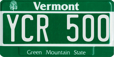VT license plate YCR500