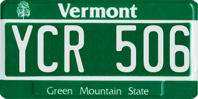 VT license plate YCR506