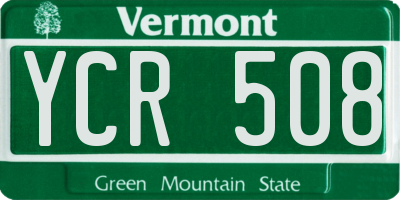 VT license plate YCR508