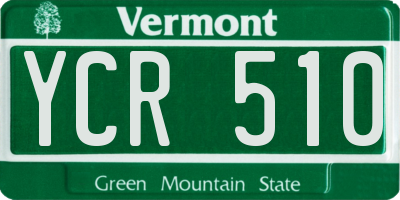 VT license plate YCR510