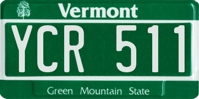 VT license plate YCR511