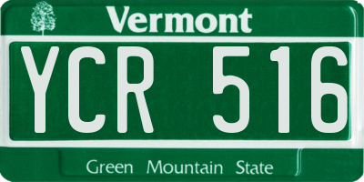 VT license plate YCR516