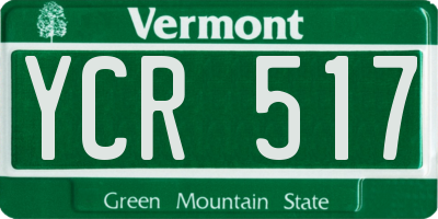 VT license plate YCR517