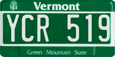 VT license plate YCR519