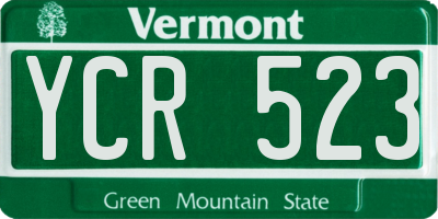 VT license plate YCR523