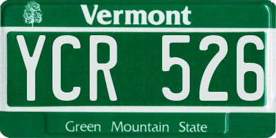 VT license plate YCR526