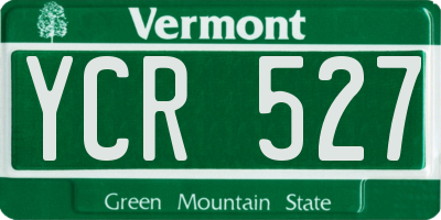 VT license plate YCR527