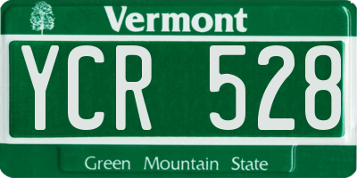 VT license plate YCR528