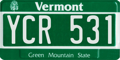 VT license plate YCR531