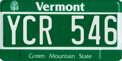 VT license plate YCR546