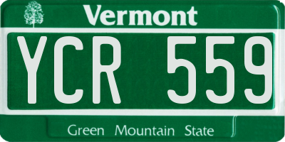 VT license plate YCR559