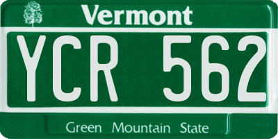VT license plate YCR562