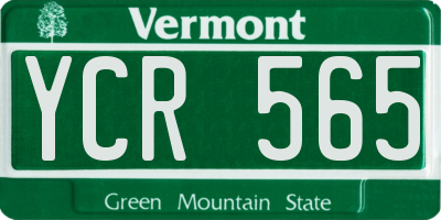 VT license plate YCR565