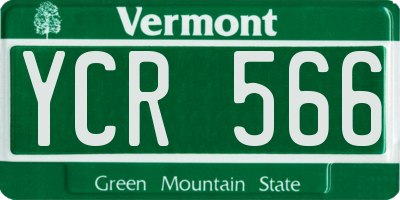 VT license plate YCR566