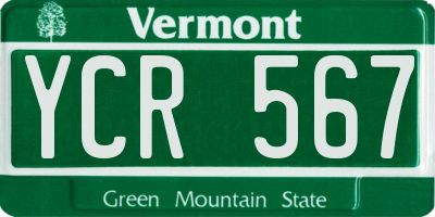 VT license plate YCR567