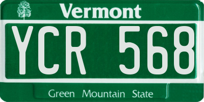 VT license plate YCR568