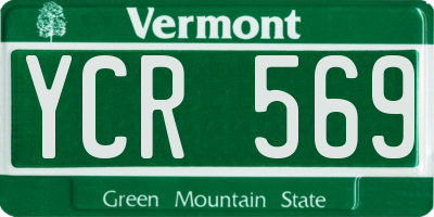 VT license plate YCR569