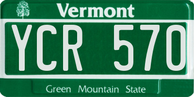 VT license plate YCR570