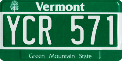 VT license plate YCR571