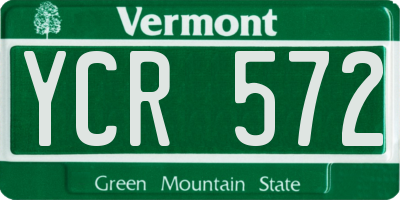 VT license plate YCR572