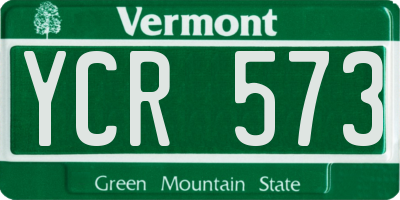 VT license plate YCR573